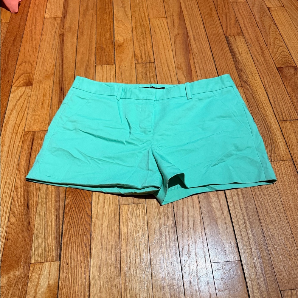🎯Zara Cotton Vibrant Vintage Tailored Stretch Solid Novelty Shorts green L